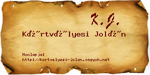 Körtvélyesi Jolán névjegykártya