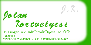jolan kortvelyesi business card